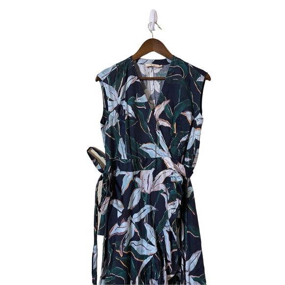 Tory Burch Floral Midi Dress - Black and White - Picture 3 of 11